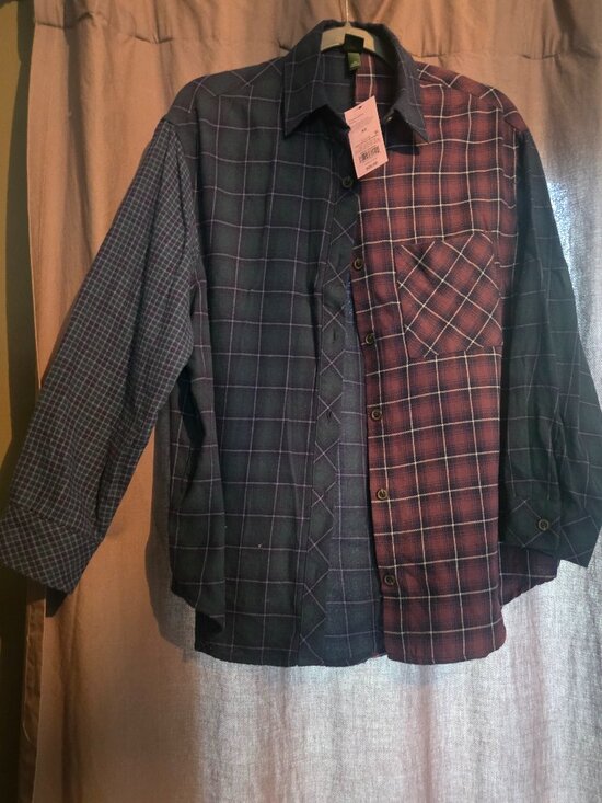 wild fable Tops - Wild fable Blue & Burgundy Plaid Button-Up Shirt, Small